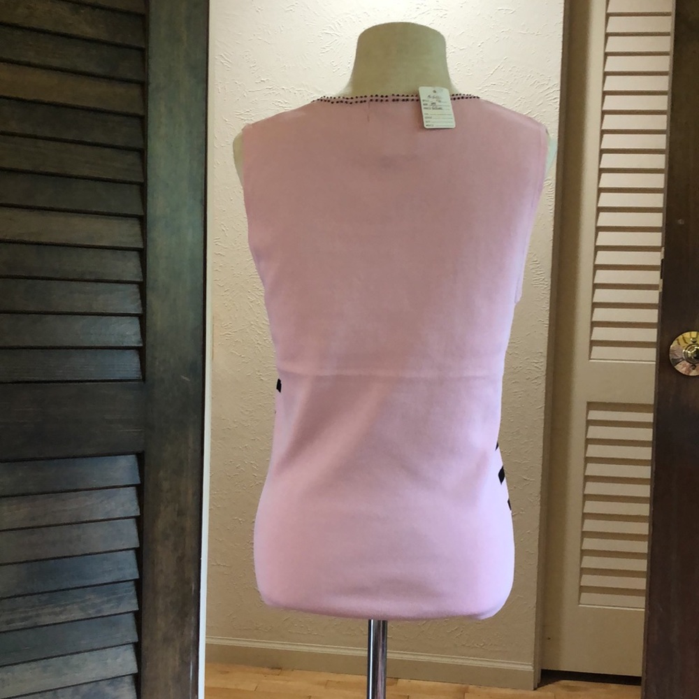 Striped Pink and Black Knit Tank - Picture 3 of 8